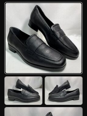 Vionic Black Pebble Leather Women's Penny Loafers